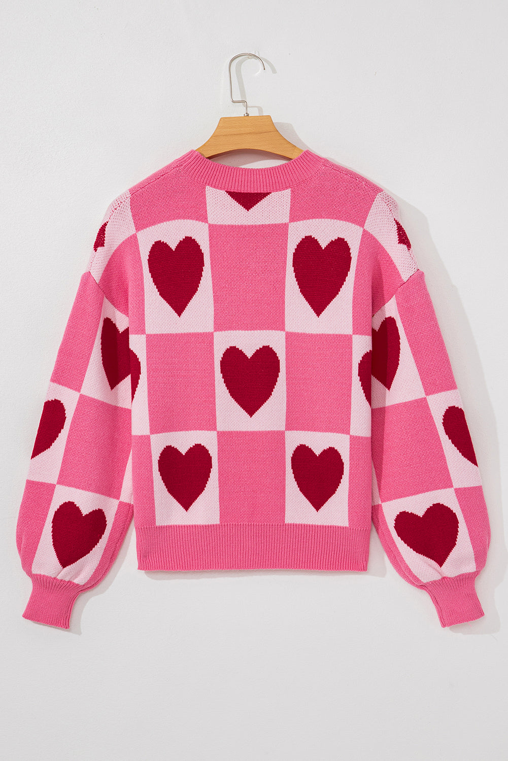 Love Heart Checkered Sweater