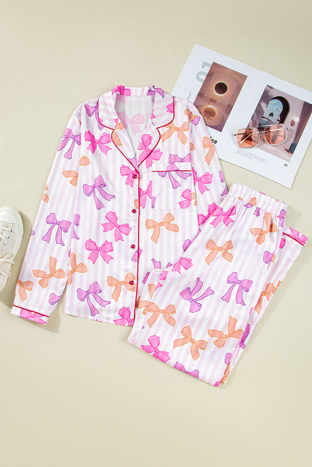 Pink Bow Pajama Set