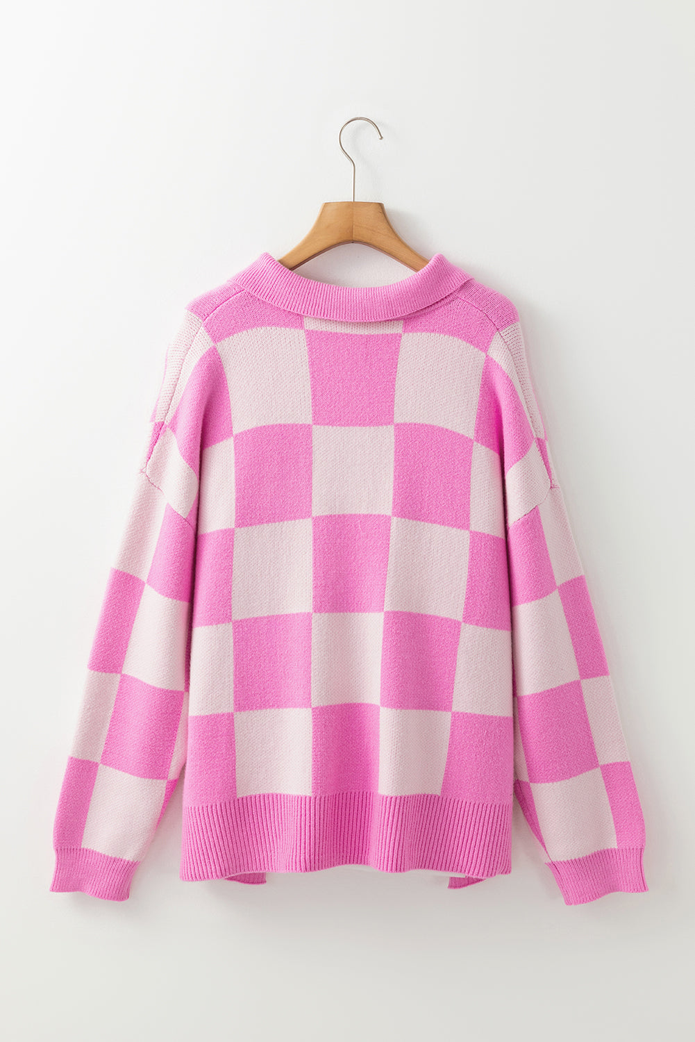 Pink Checkerboard Sweater