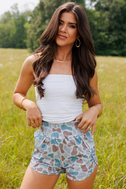Camouflage High Waist Athleisure Shorts