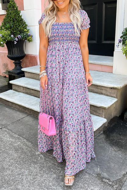 Purple Floral Maxi Dress