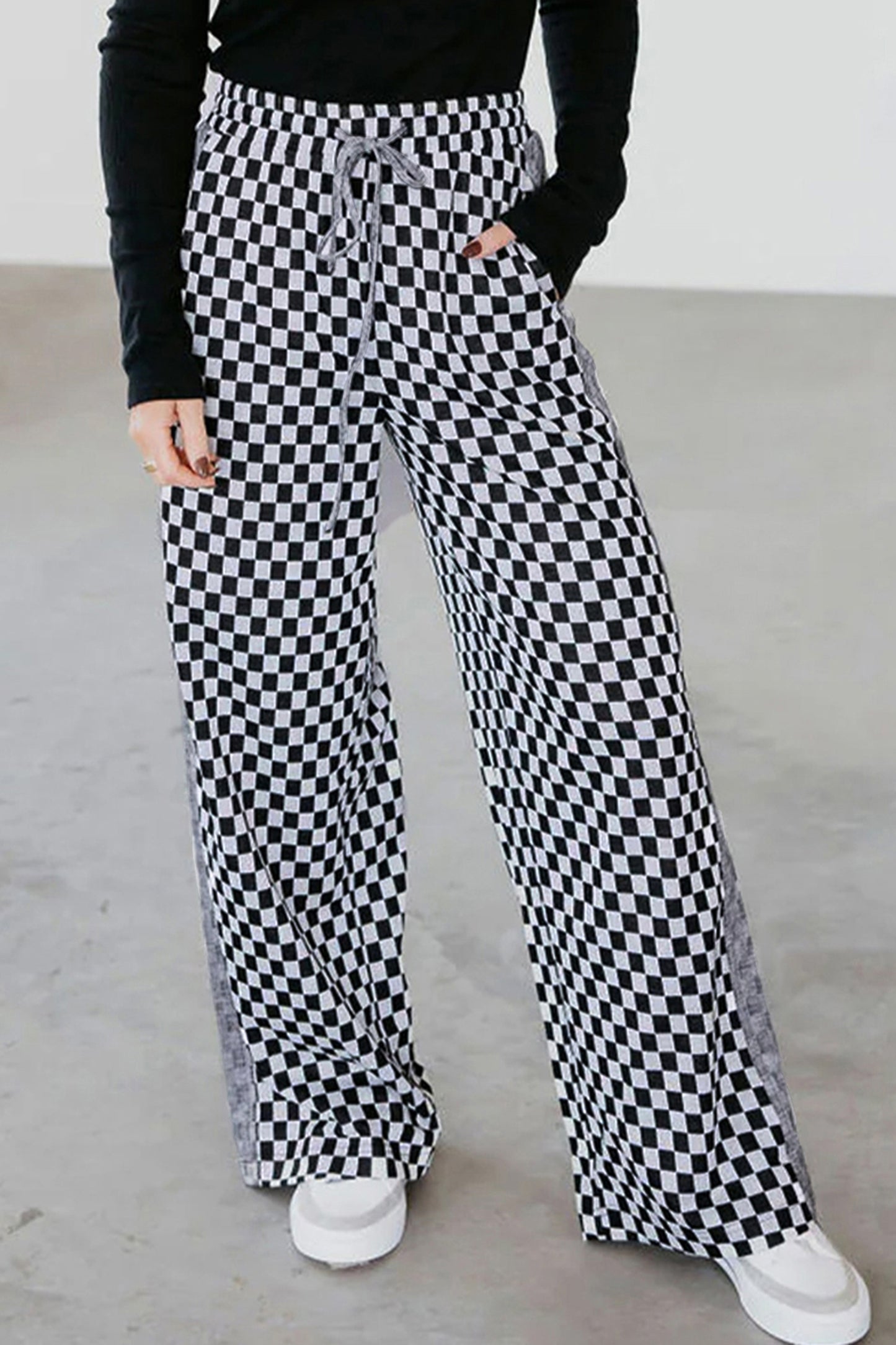 White Checkerboard Pants