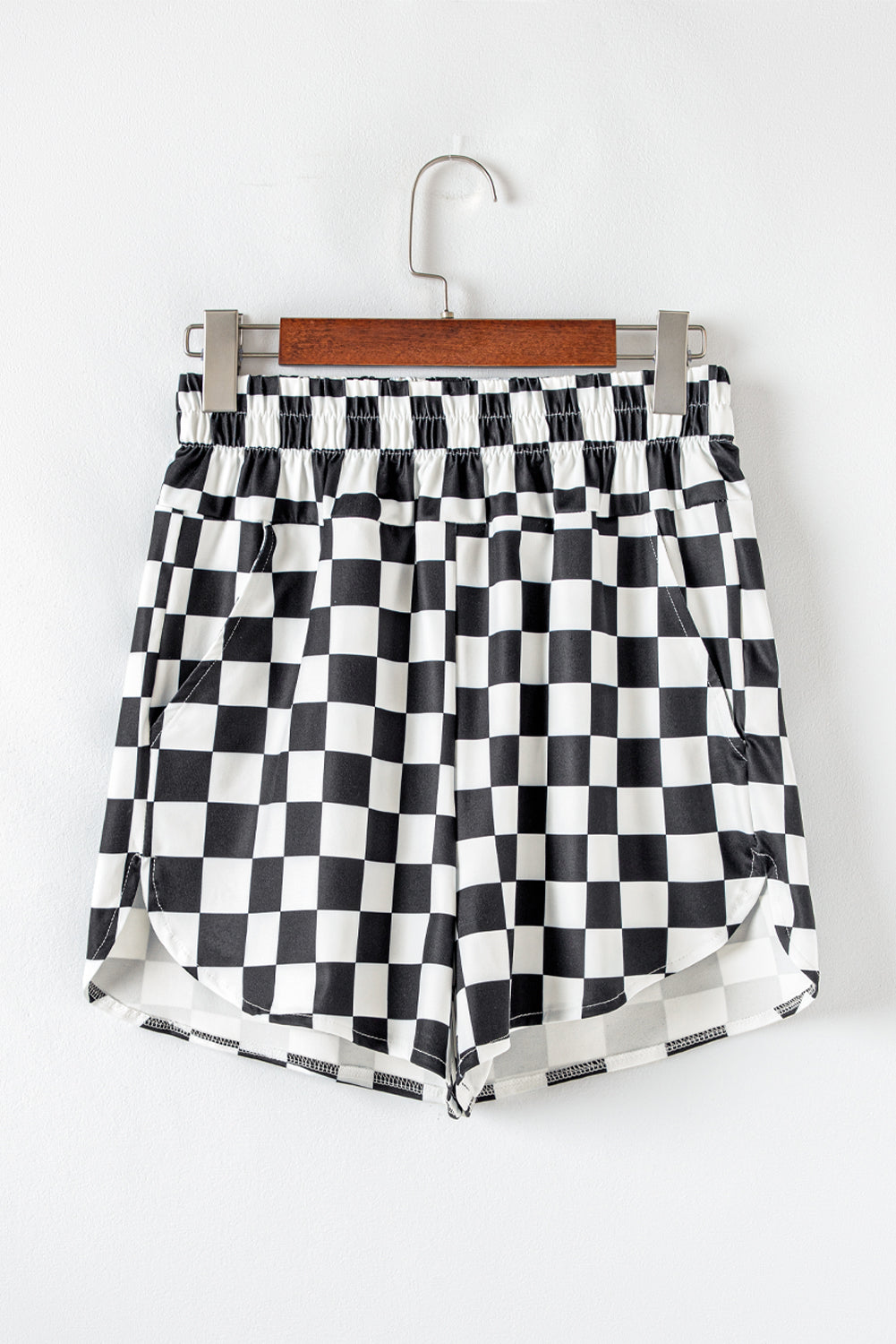 Black Checkered Shorts