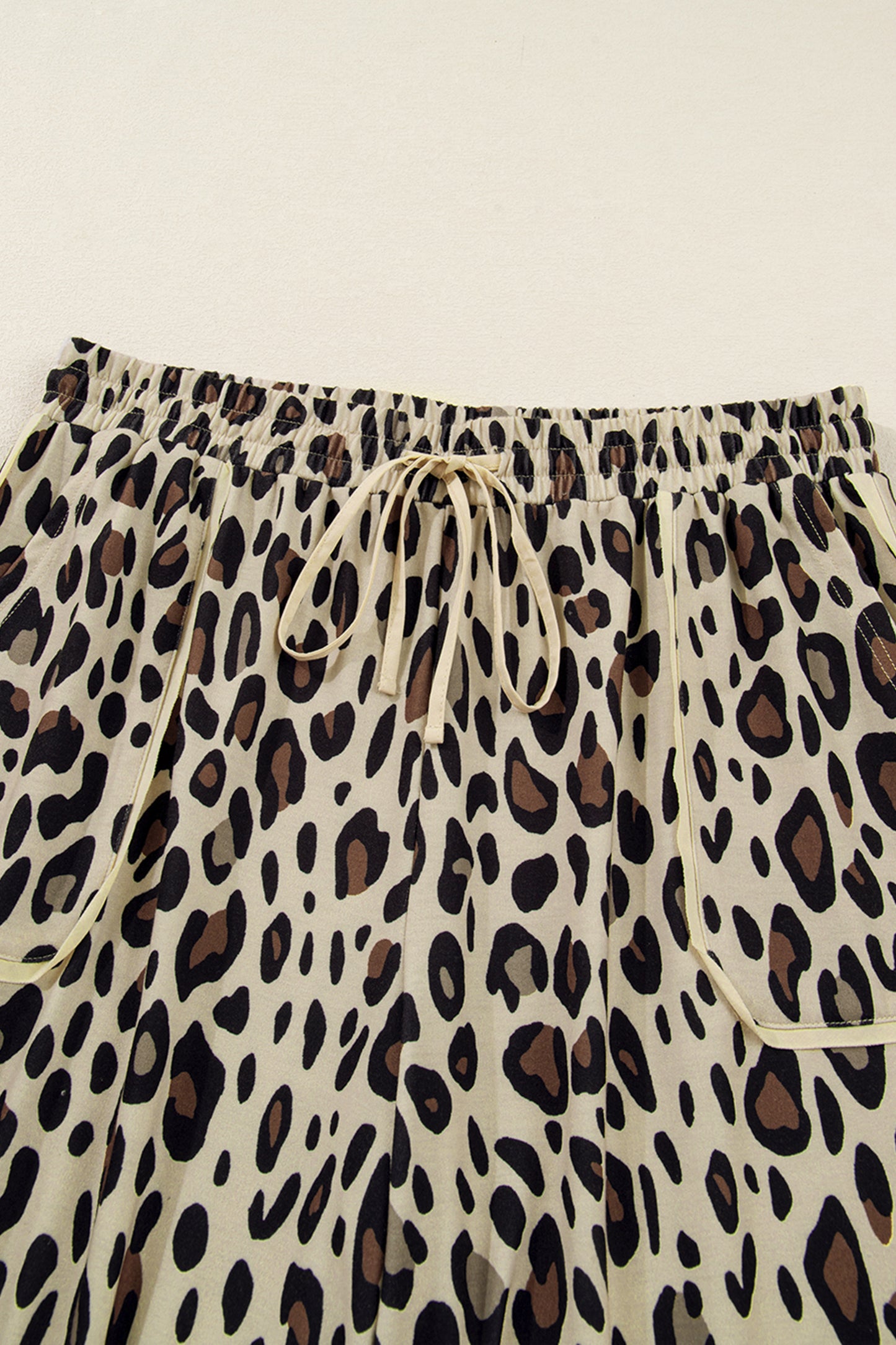Khaki Plus Size Leopard Pants