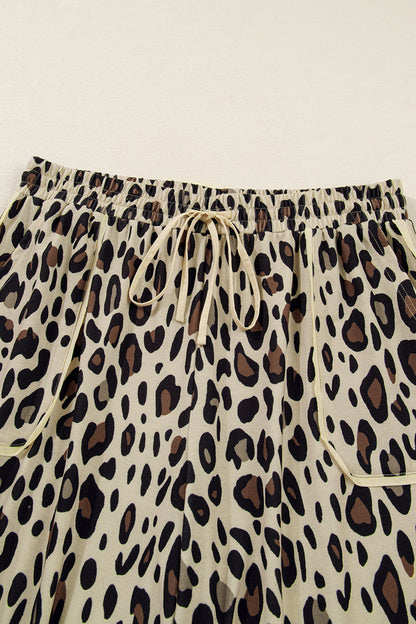 Khaki Plus Size Leopard Pants
