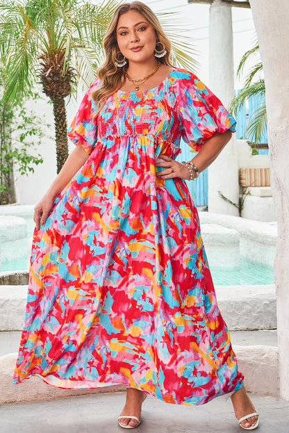 Rose Abstract Plus Size Dress