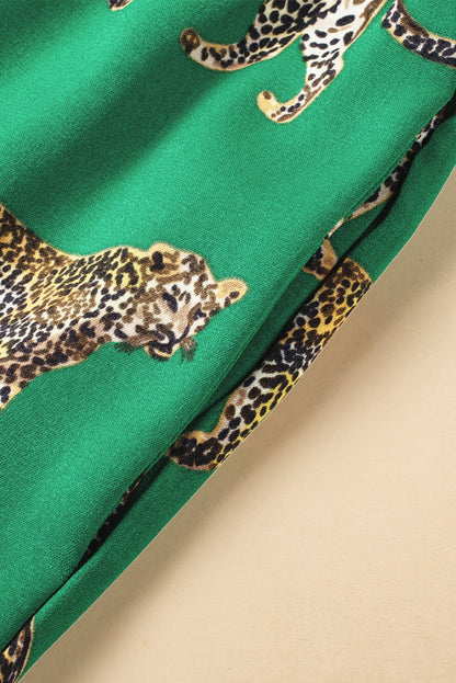 Green Cheetah Pajama Set