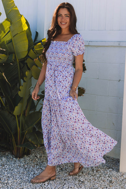 Purple Floral Maxi Dress