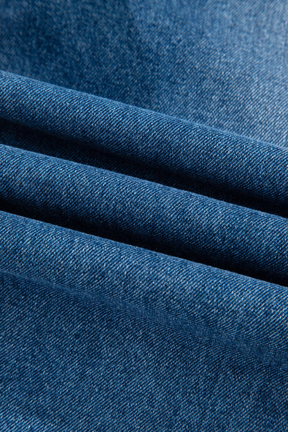 Peacock Blue Floral Patchwork Overalls