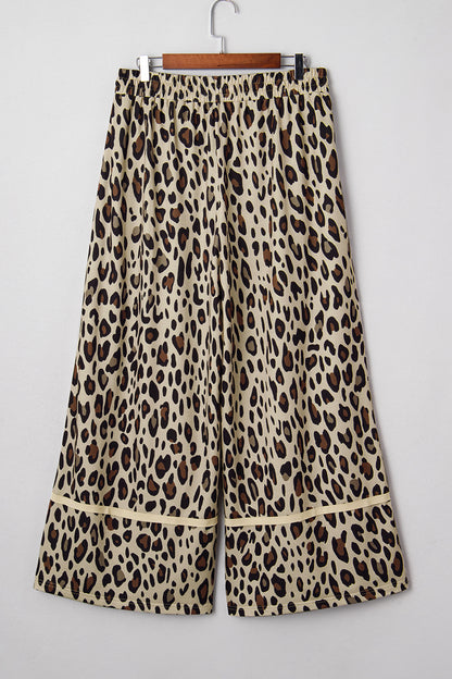 Khaki Plus Size Leopard Pants