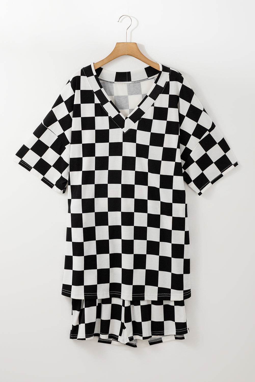 Black Checkered Plus Size Set