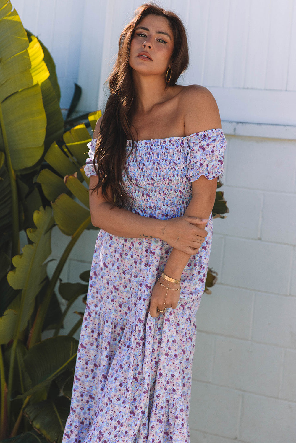 Purple Floral Maxi Dress