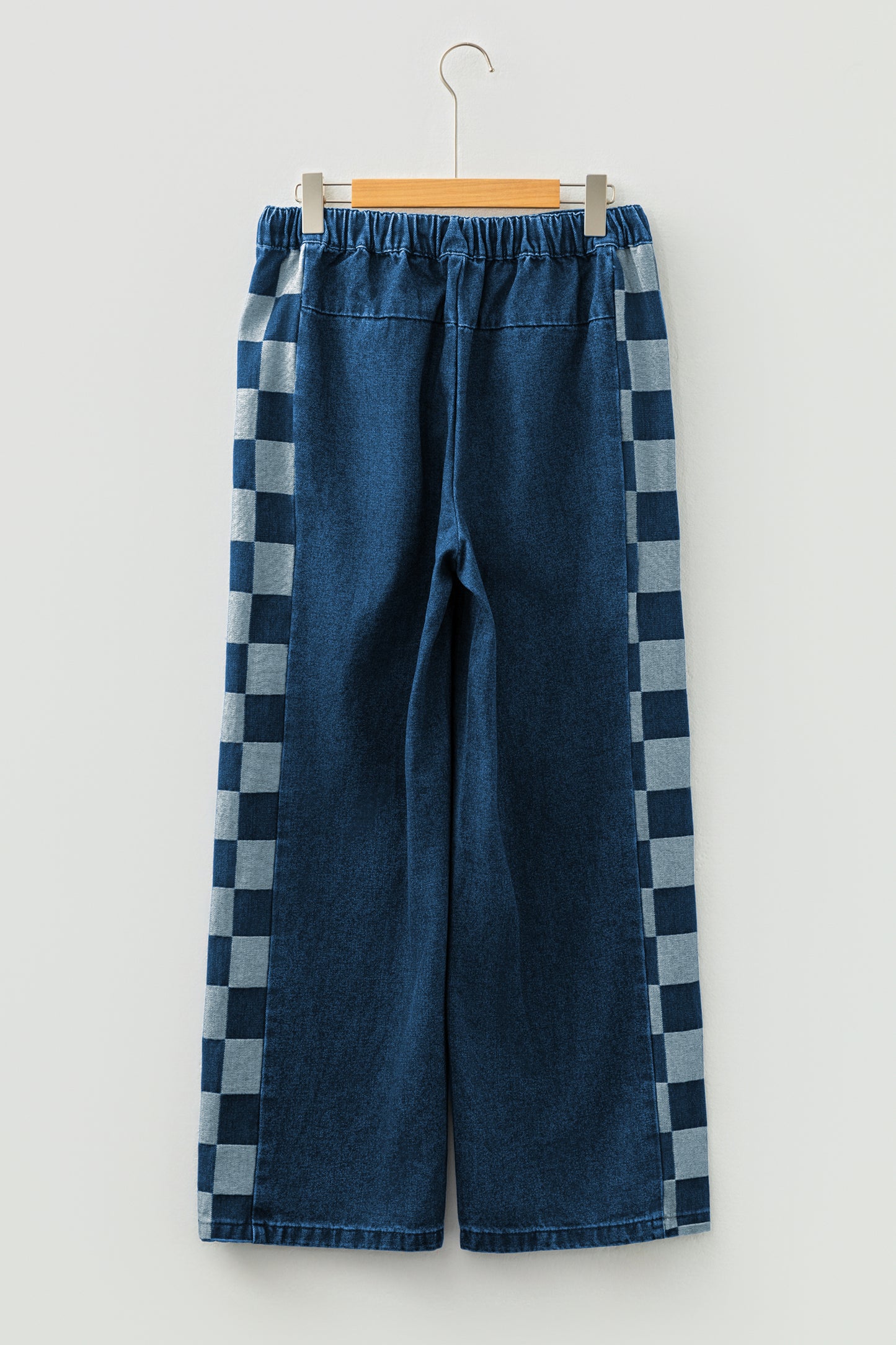 Blue Checkered Side Panel Pants