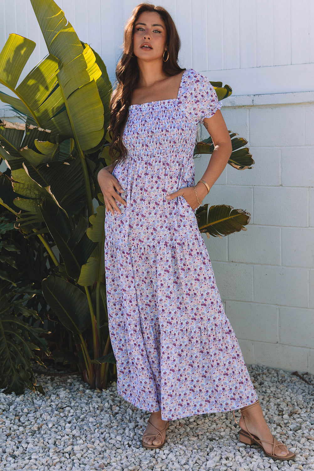 Purple Floral Maxi Dress