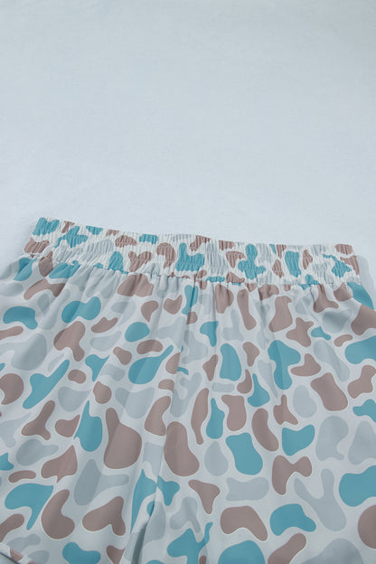 Plus Size Camouflage Athleisure Shorts