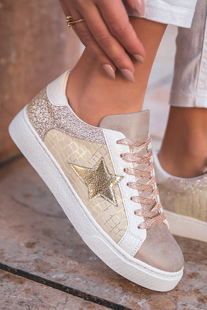 Gold Glitter Star Sneakers