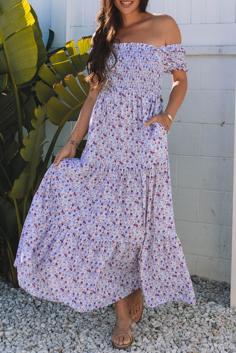 Purple Floral Maxi Dress