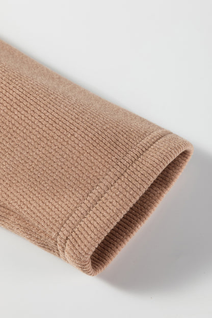 Dark Khaki Leopard Corduroy Set