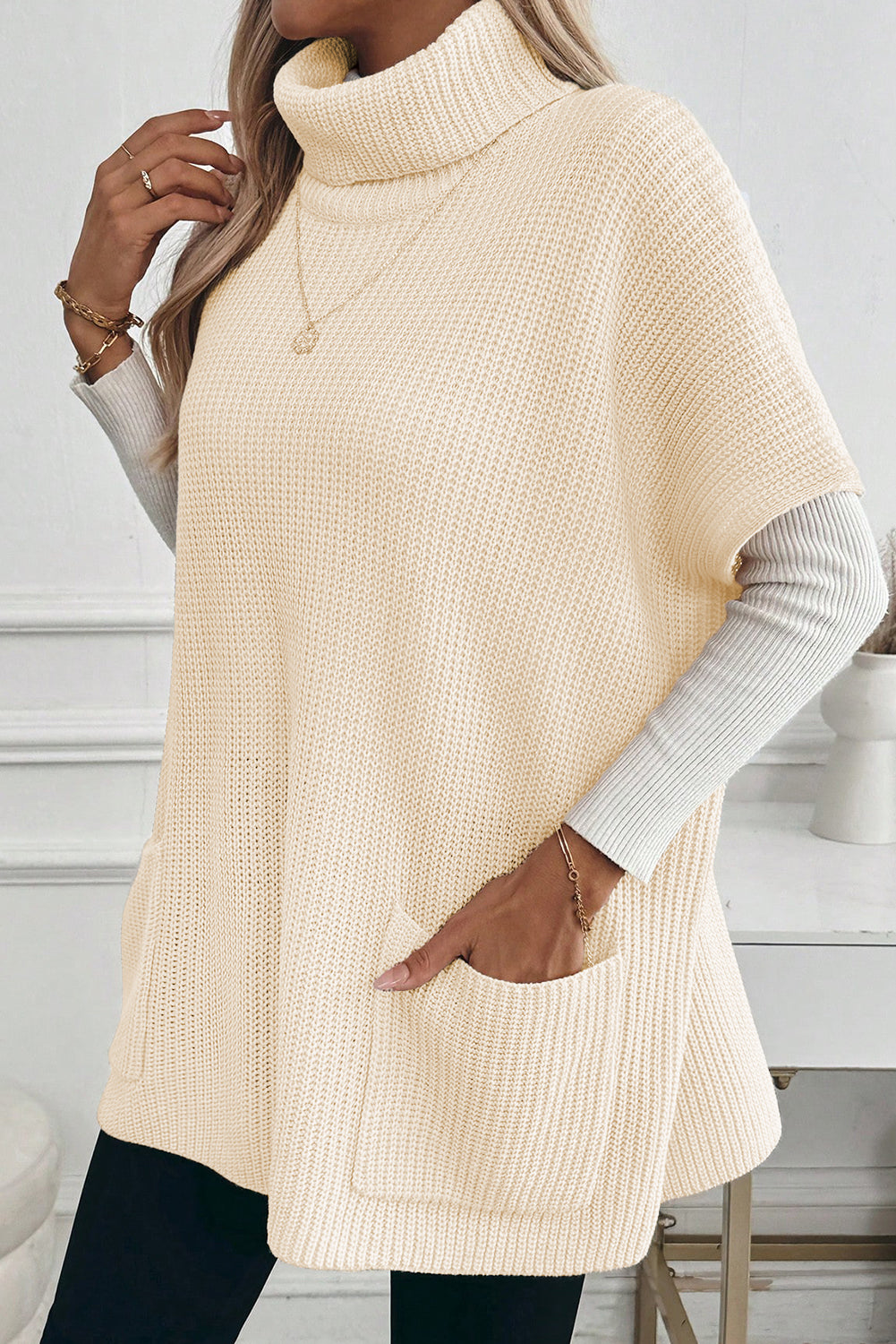 Turtleneck Short Sleeve Sweater
