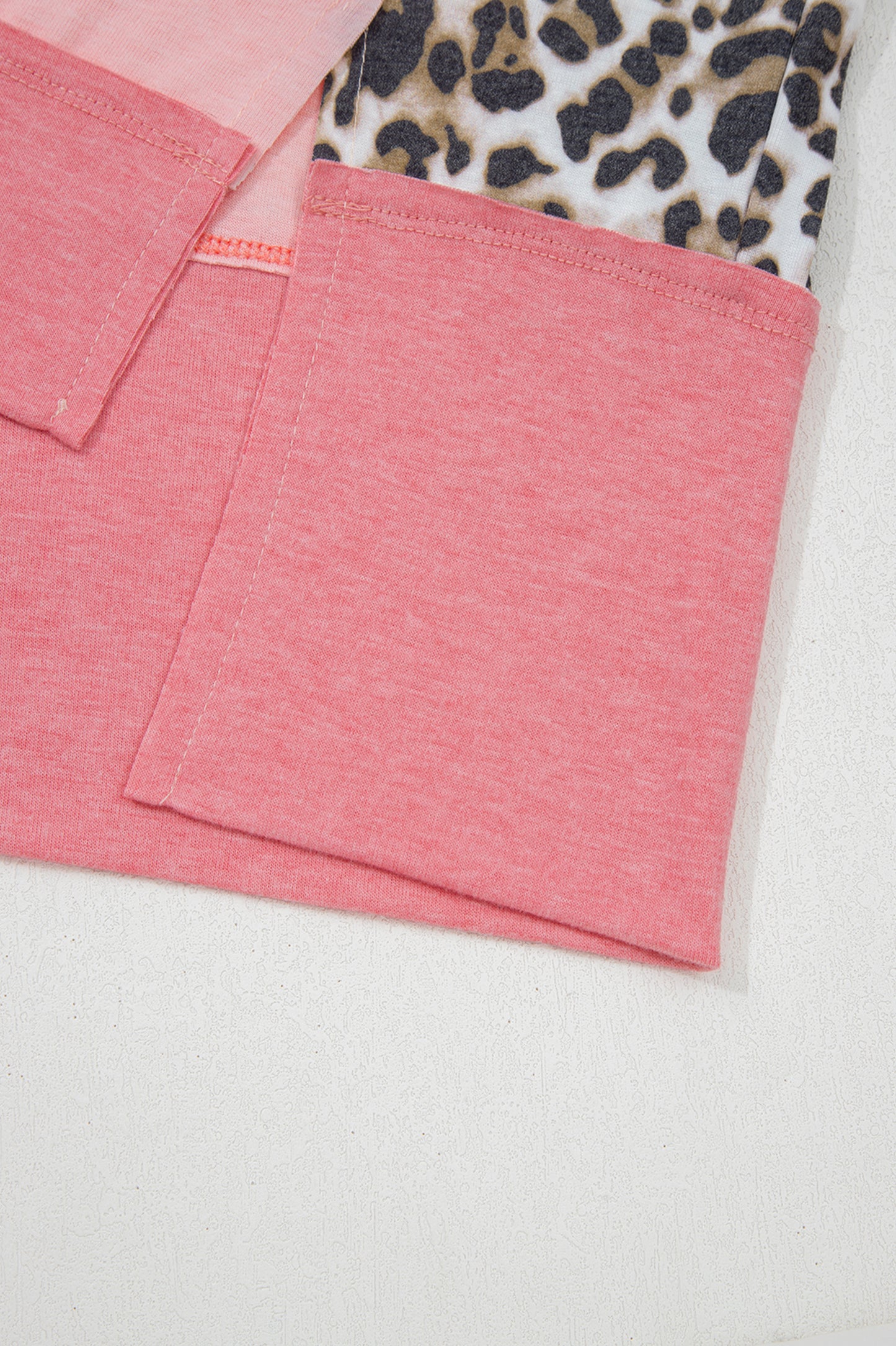 Pink Leopard Patchwork Sweatshirt