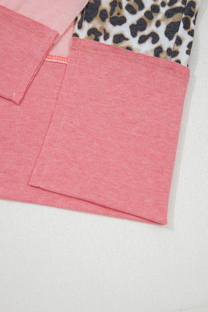 Pink Leopard Patchwork Sweatshirt