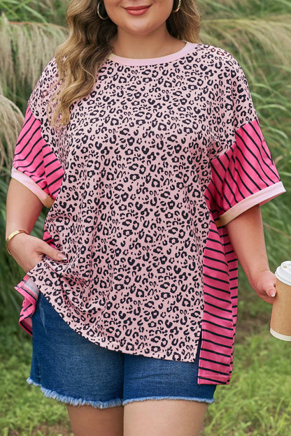 Pink Leopard Plus Size Tee