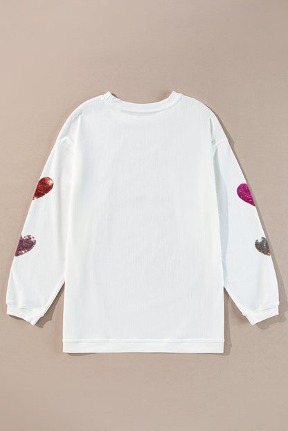 White Valentines Heart Sweatshirt