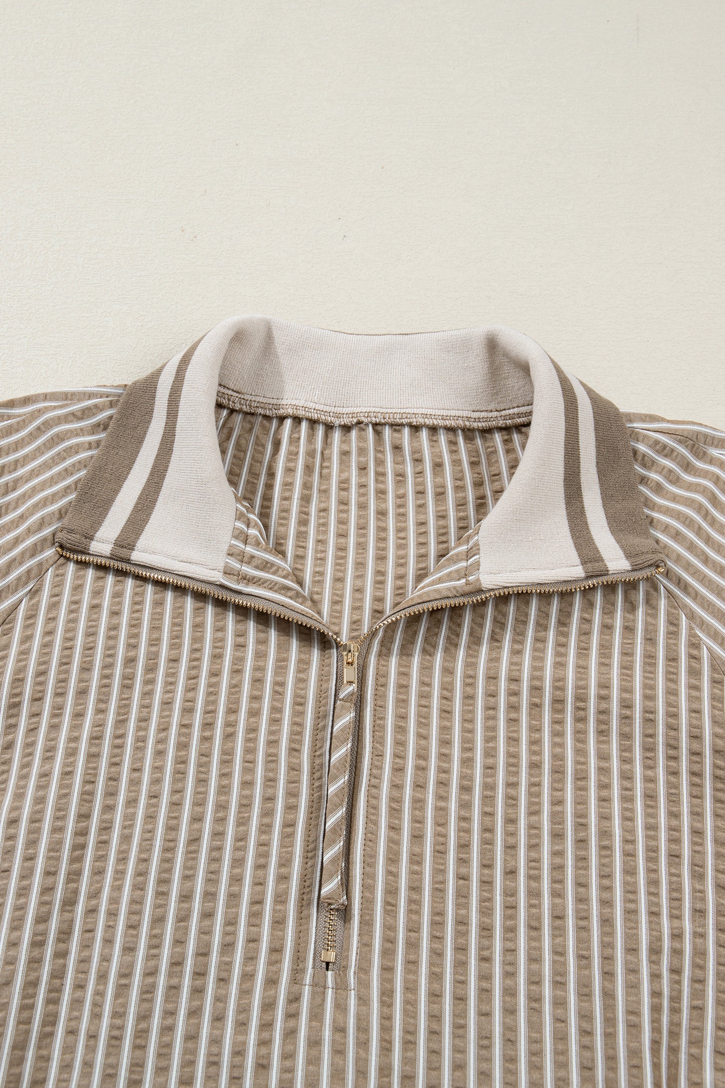 Khaki Stripe Plus Size Mini Dress