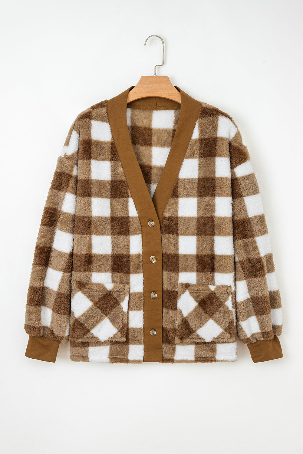 Checkered Sherpa Cardigan