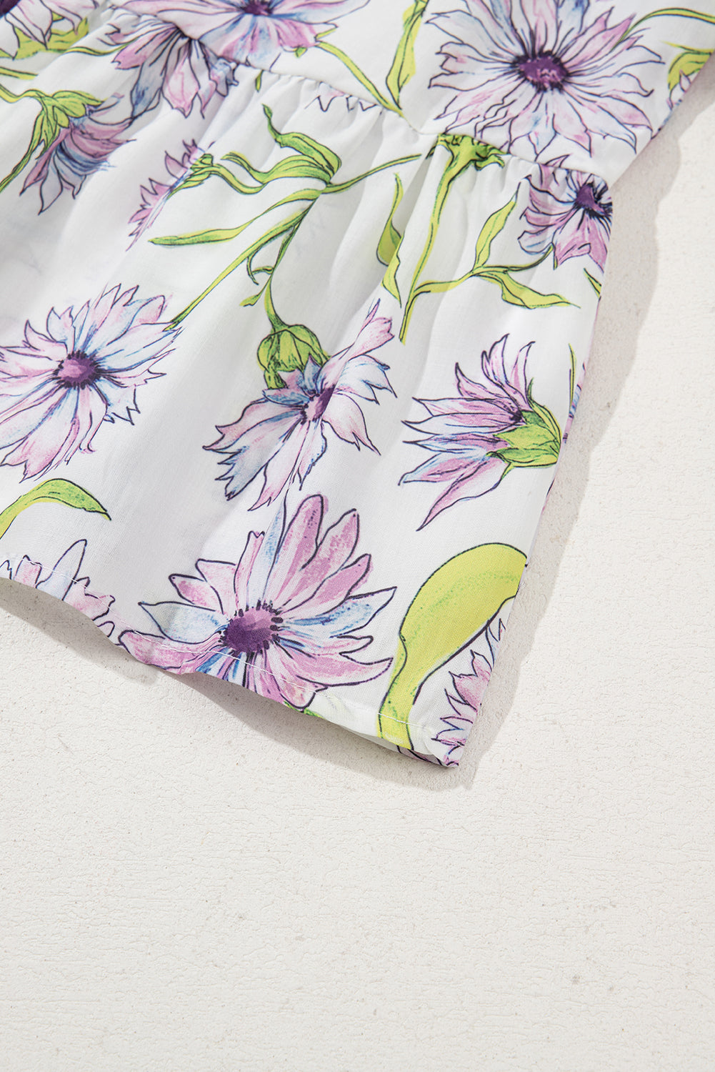 Purple Floral Peplum Blouse