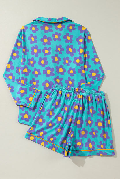 Purple Flower Pajamas Set