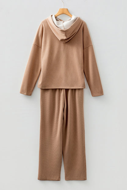 Dark Khaki Leopard Corduroy Set