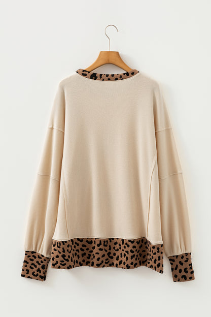 Leopard Star Patchwork Baggy Sweatshirt