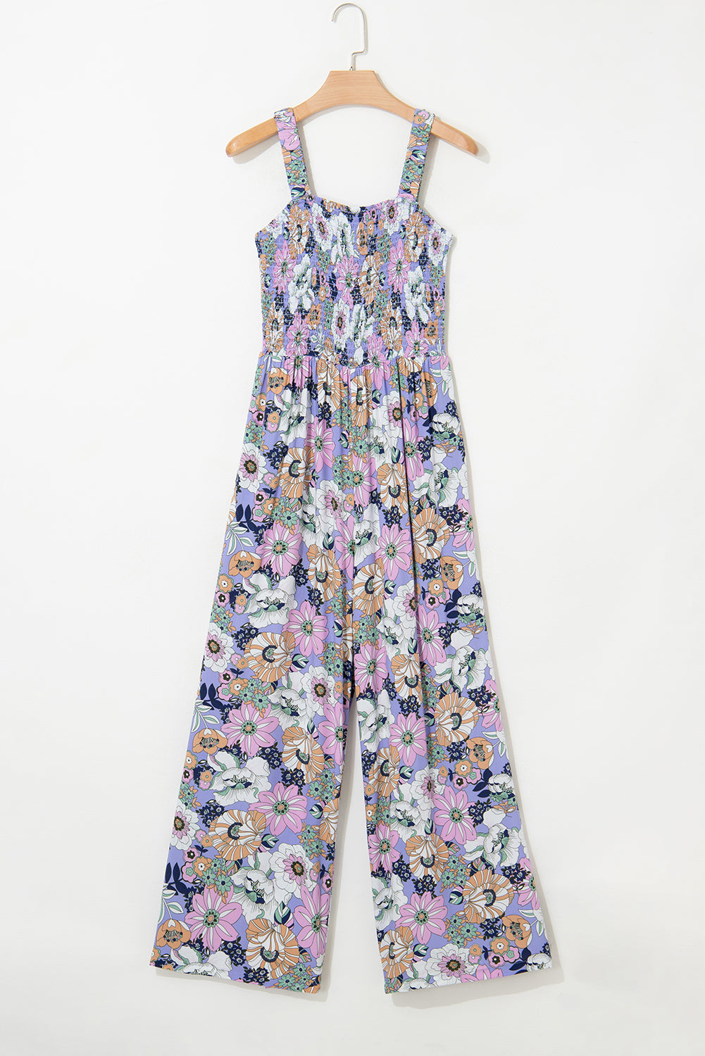 Purple Floral Print Jumpsuit