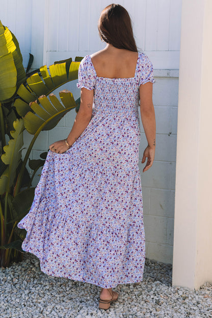 Purple Floral Maxi Dress