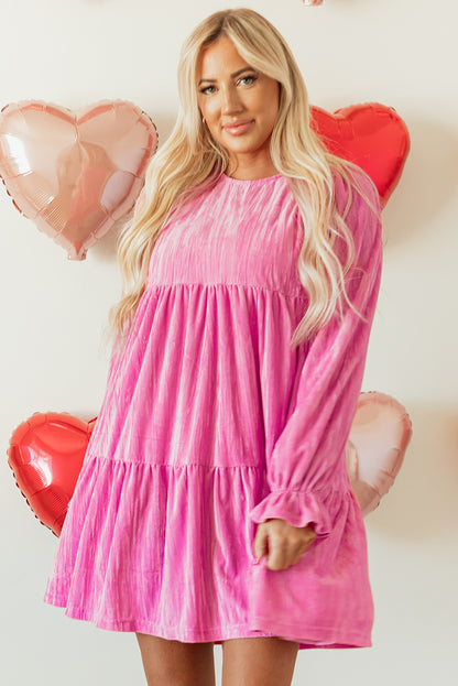 Strawberry Pink Velvet Dress