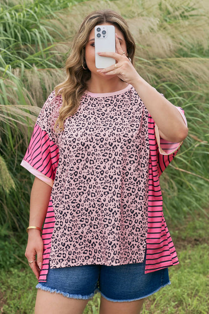 Pink Leopard Plus Size Tee