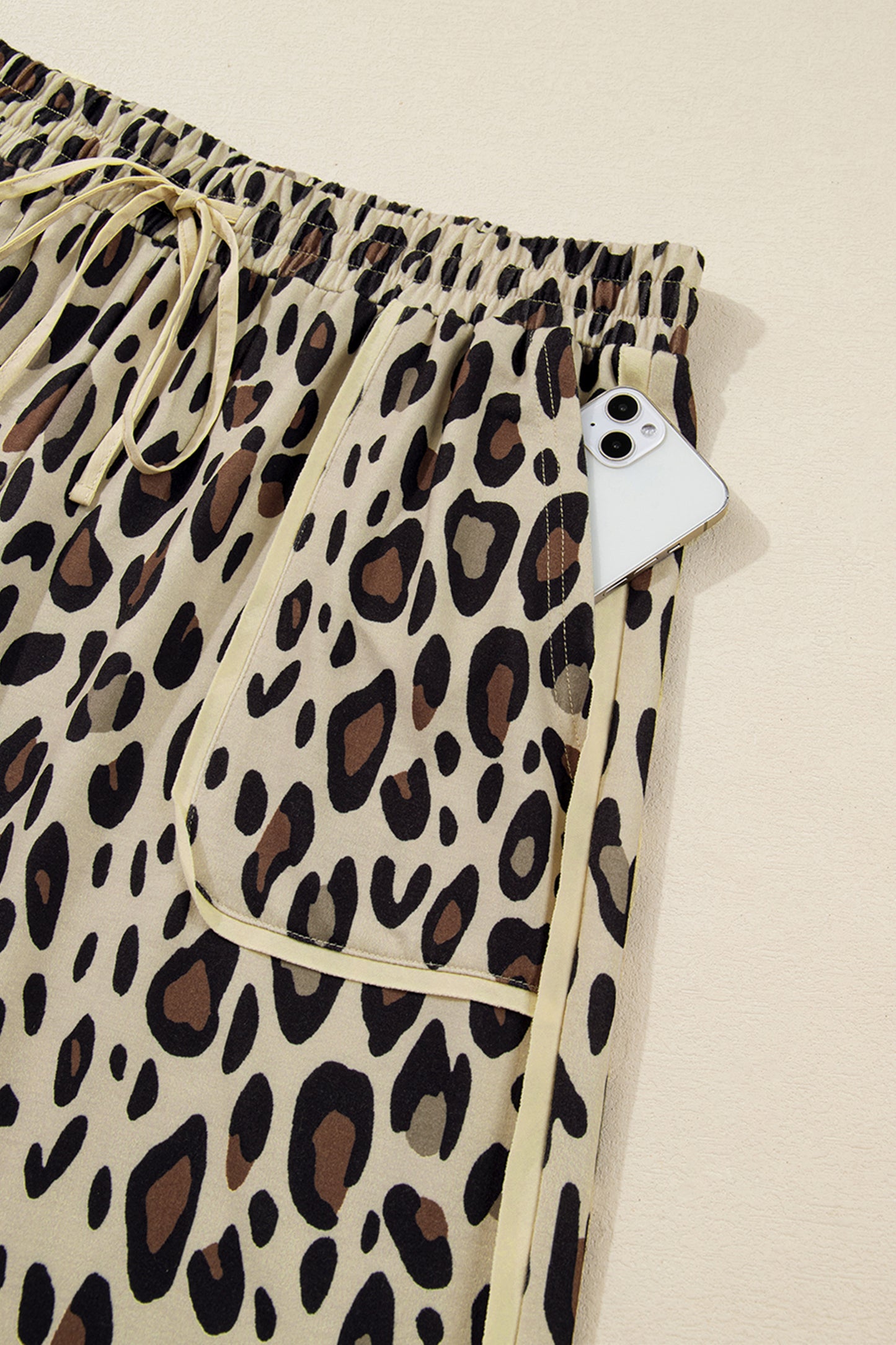Khaki Plus Size Leopard Pants