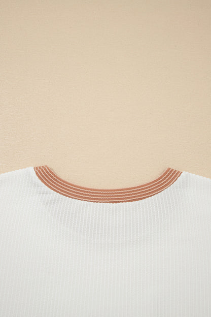 Apricot Bowknot Applique Plus Size Top