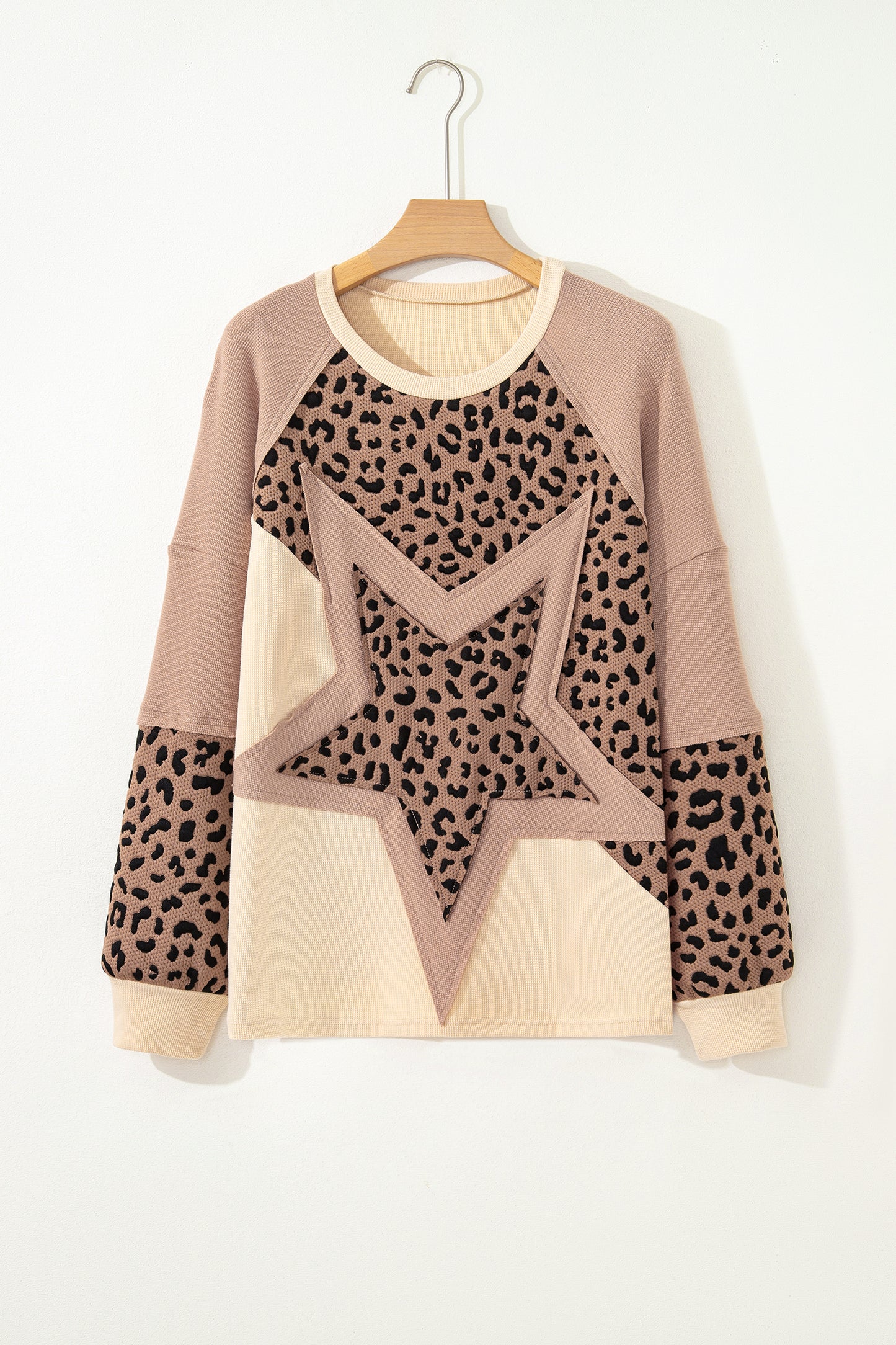 Leopard Star Color Block Sweatshirt