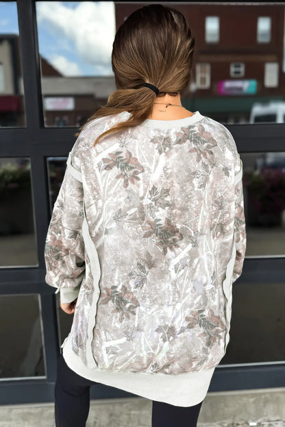 Gray Leafy Camo Sweatshirt