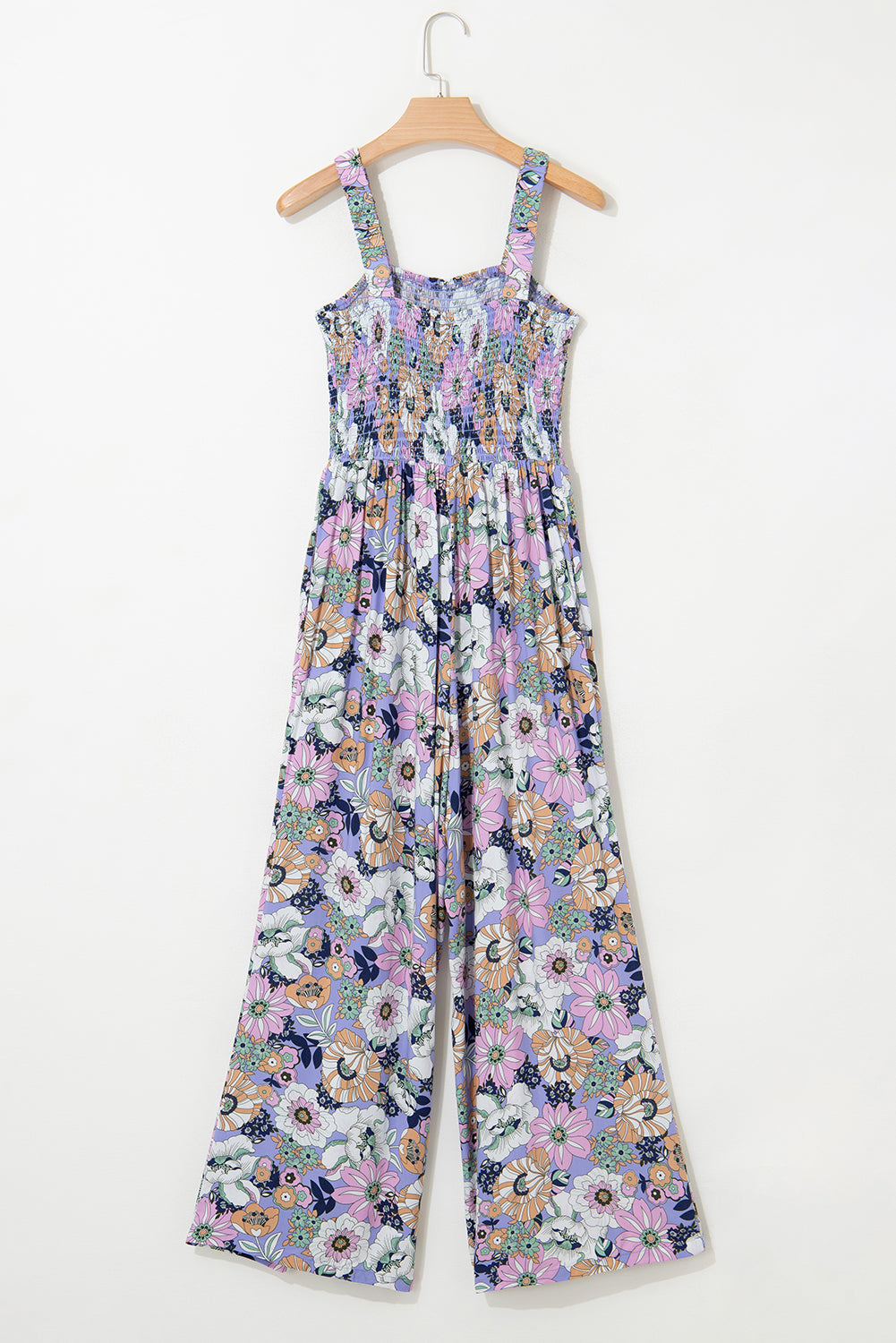 Purple Floral Print Jumpsuit