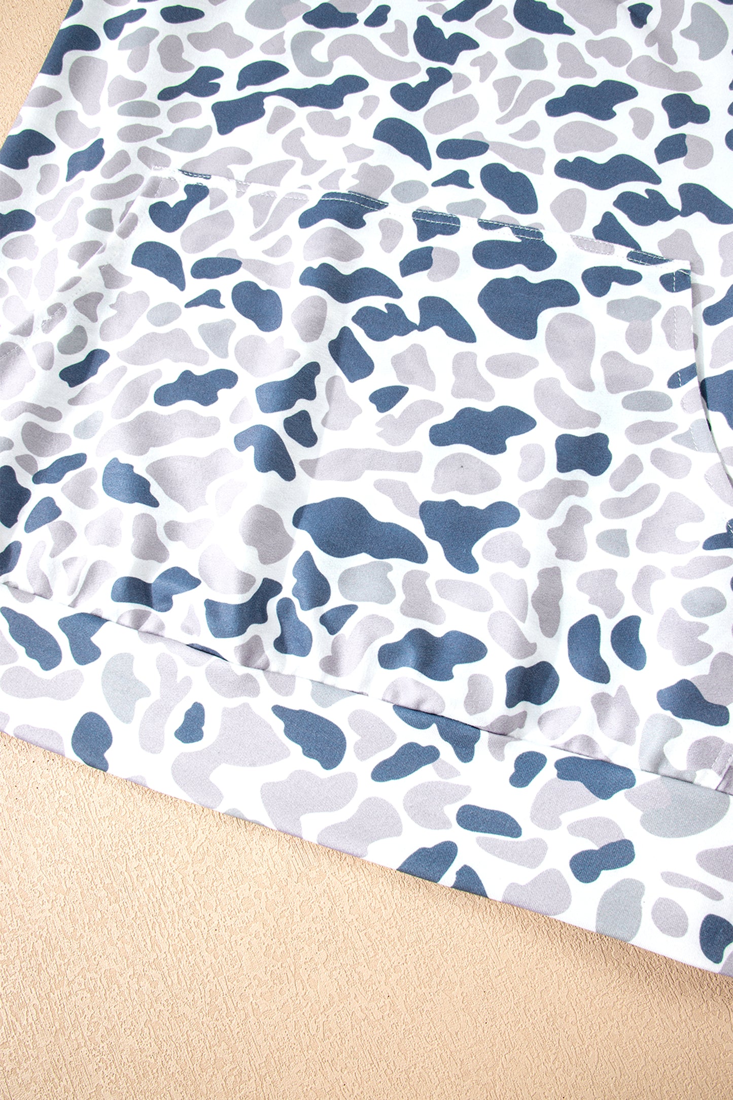 Camouflage Print Quarter Zip Sweatshirt