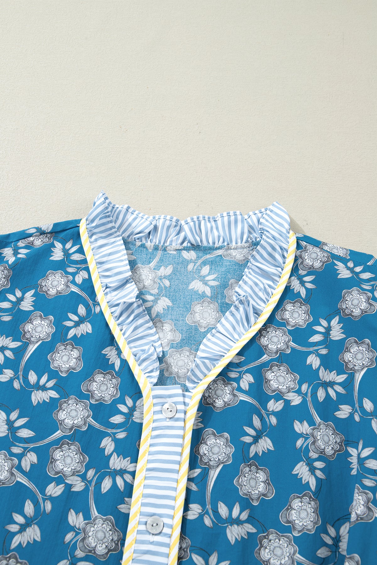Blue Plus Size Floral Print Dress