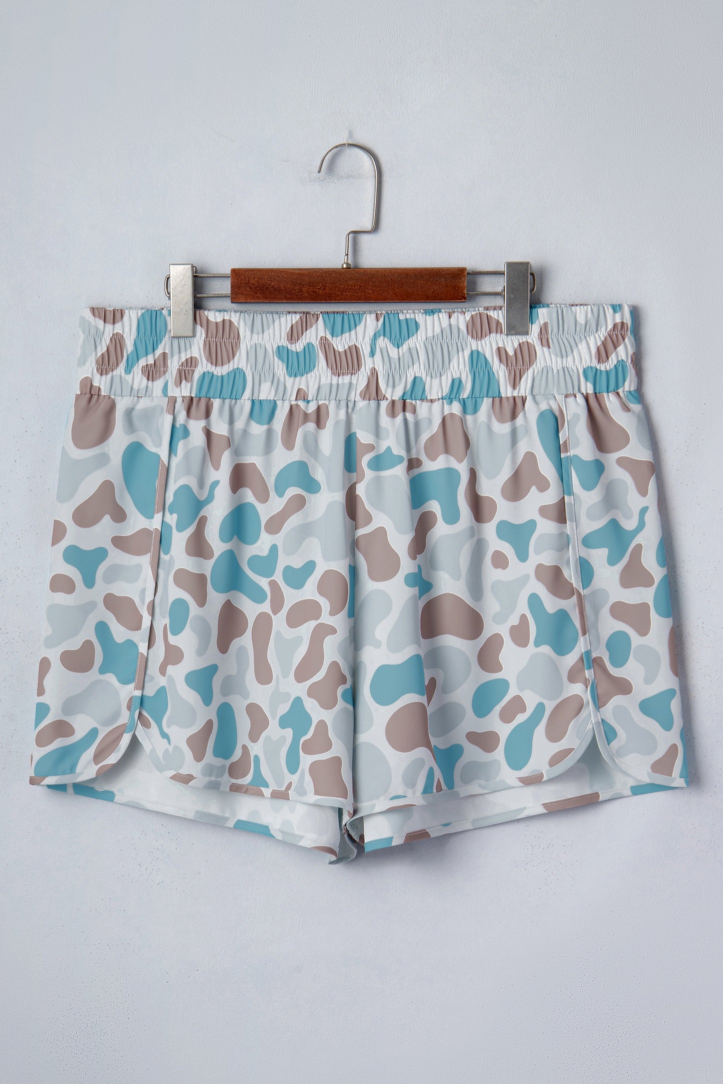 Plus Size Camouflage Athleisure Shorts