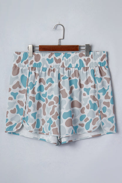 Plus Size Camouflage Athleisure Shorts
