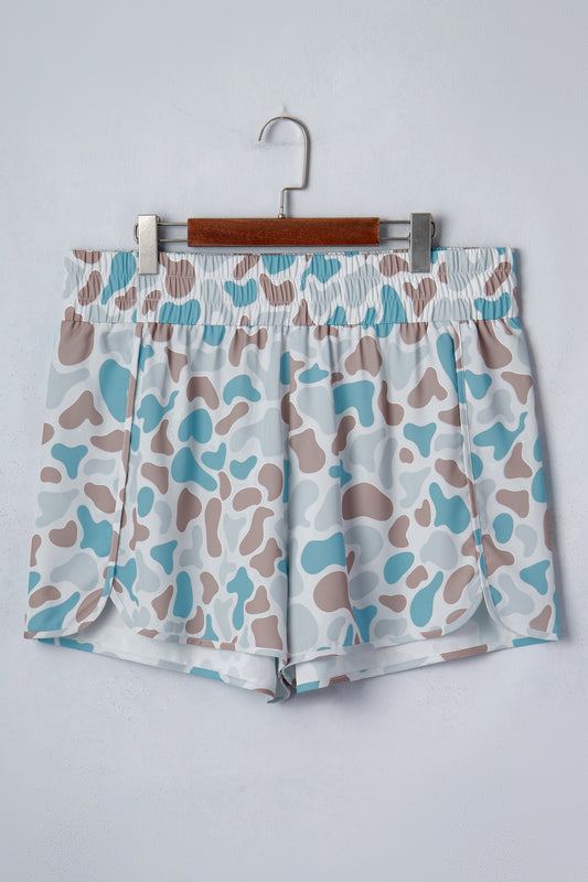 Plus Size Camouflage Athleisure Shorts