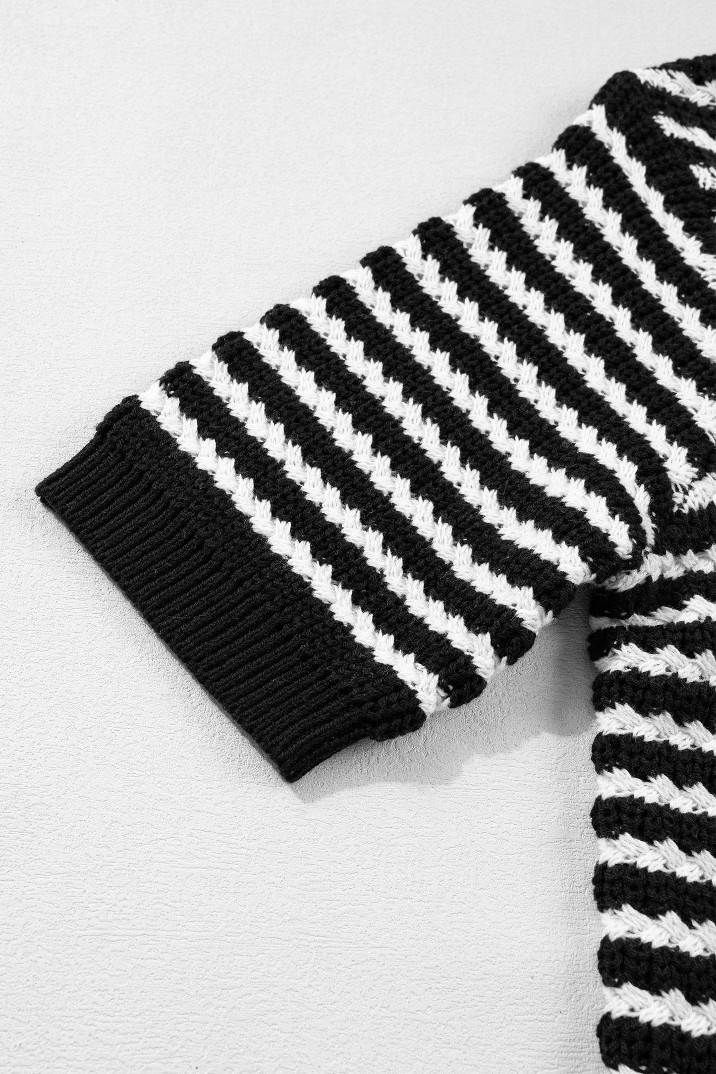 Black Stripe Bow Sweater