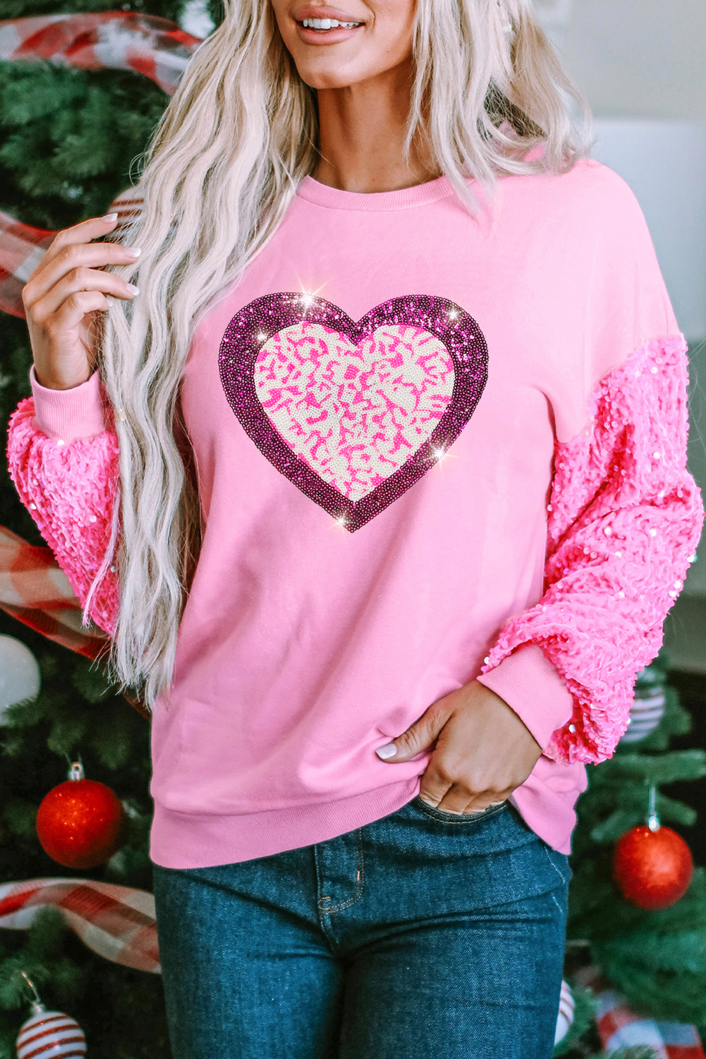 Pink Leopard Heart Top