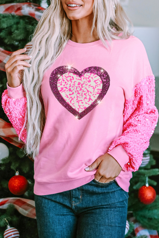 Pink Leopard Heart Top